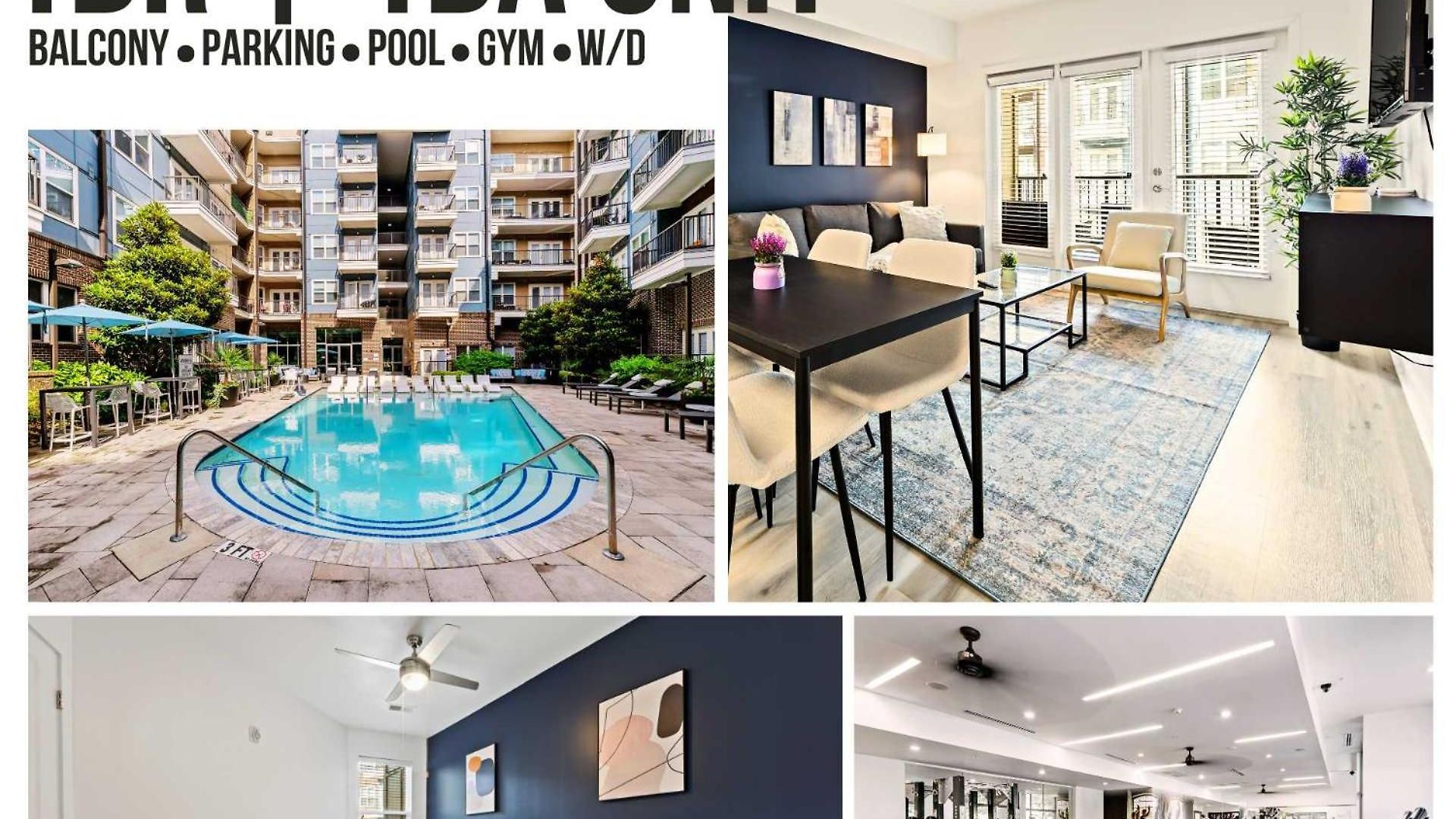 Unique 1bd - 5 Min Dt, Gym, Parking, W-d - Sleeps 6 Apartment Charlotte