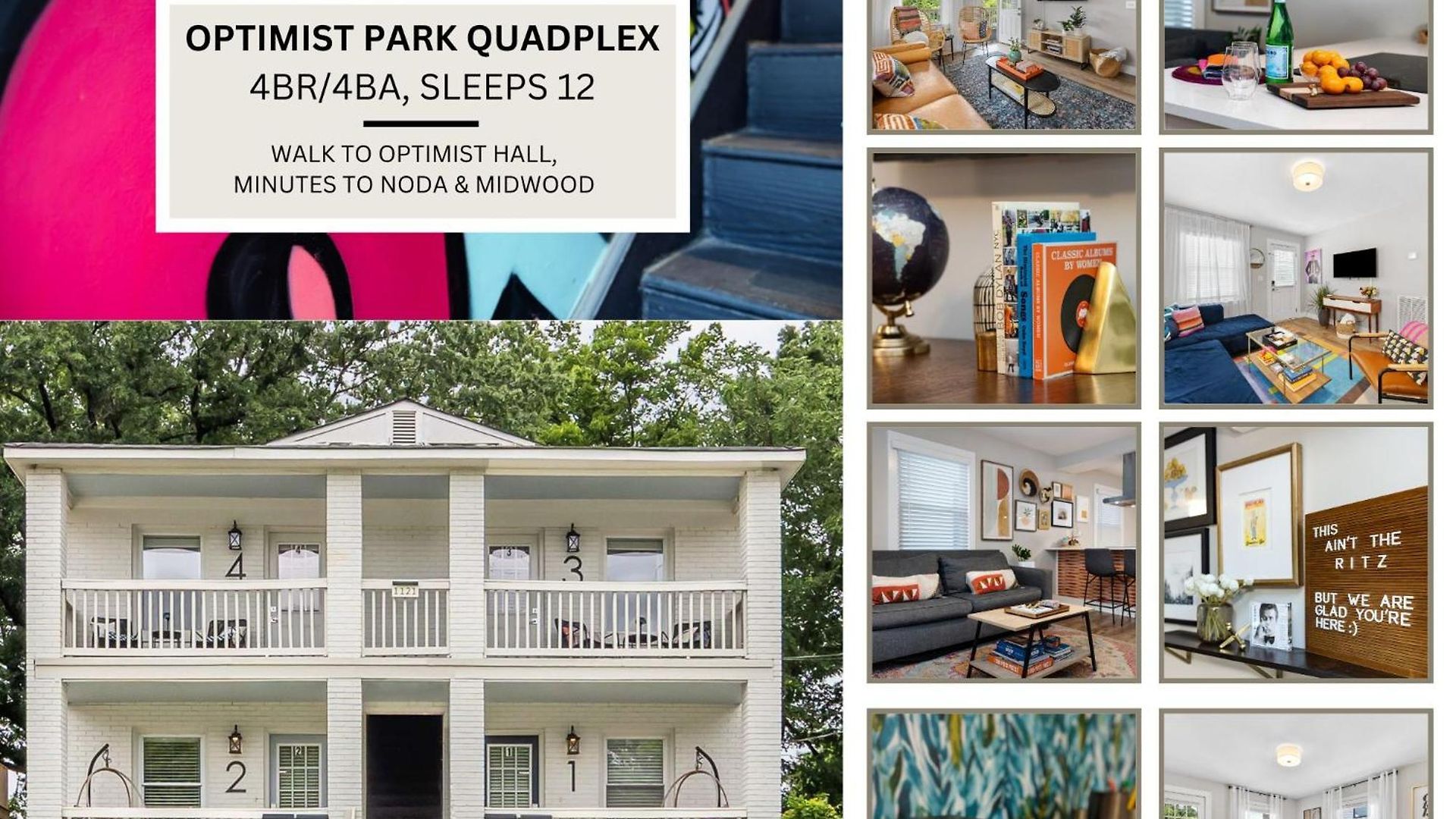Qc Quarters: Elevated 4 Br/4ba, Total Quadplex * Charlotte