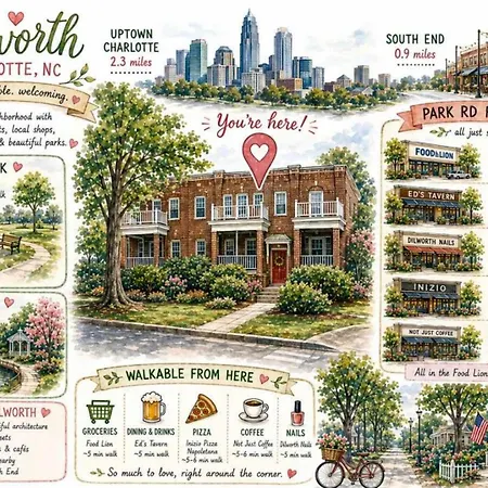 Bright And Restful 2br Near Uptown With Balcony * Charlotte