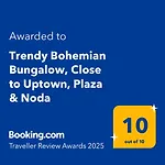 Trendy Bohemian Bungalow, Close To Uptown, Plaza & Noda